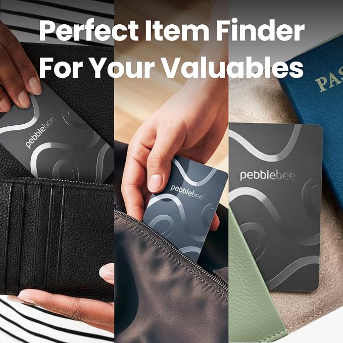 Pebblebee Card 5 | Rechargeable Bluetooth Wallet Tracker Card | Thin Eco-Friendly Alternative Tracking Card to Air Tag & Android Tracker | 18-Month Battery | Inbuilt Link Scan-to-Return & Phone Finder