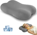 Cervical Pillow for Neck Pain Relief, Ergonomic Contour Memory Foam Pillow for Side Back Stomach Sleepers, Deep Sleep Pillow for Cloud-Soft Shoulder Support with Cooling Pillowcase, Grey