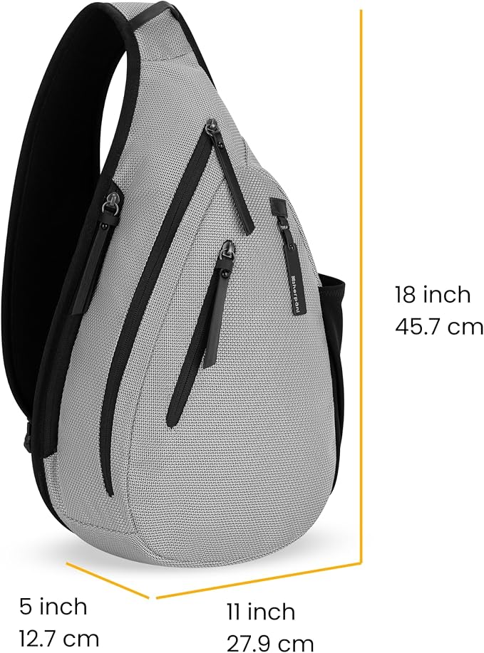 Sherpani Esprit, Anti Theft Sling Bag, Right-Handed Sling Purse, 10L Travel Bag, Crossbody Backpack, Travel Gift, Fits 10 Inch Tablet (Sterling)