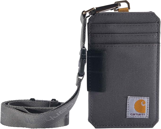 Carhartt 700D Nylon Duck ID Holder and Lanyard, W/Mesh ID Window for Quick Access