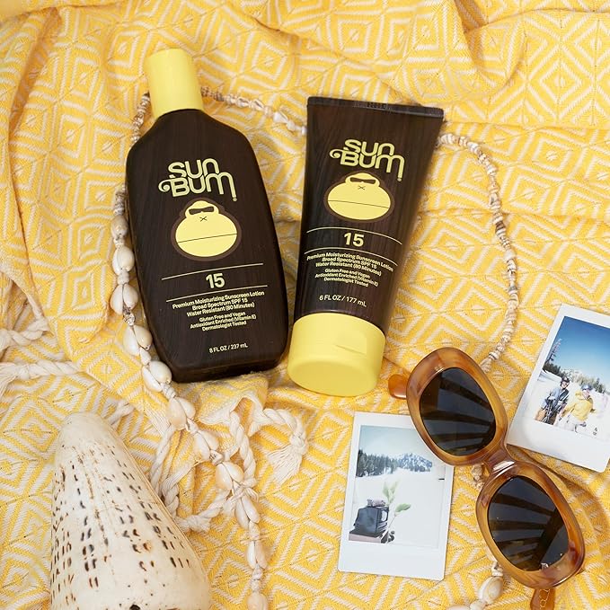 Sun Bum Original SPF 15 Sunscreen Body Lotion - Broad Spectrum Moisturizing Sunscreen with Vitamin E - Hawaii 104 Act Compliant (Made without Octinoxate & Oxybenzone) - 8 oz