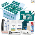 TrekTote Bulk Men’s Travel Hygiene Kits Case Pack of 12 Piece Kits TSA Approved Travel Size Toiletry Kits with Toothbrush Toothpaste Deodorant Razor for Outreach Emergency Use