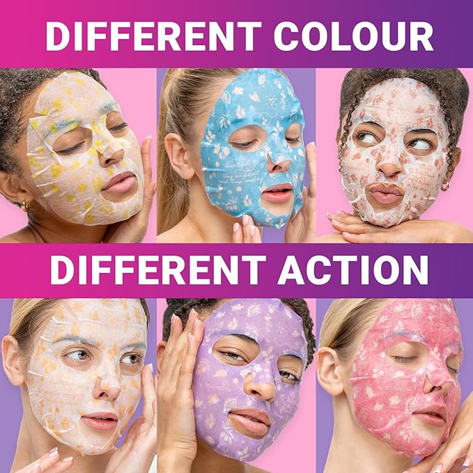 VIABEAUTY 12 Pack of Sheet Face Masks Skincare - Collagen Face Mask Sheets with Hyaluronic Acid, Vitamin C, Snail Mucin - Facial Sheet Mask for Hydrating, Rejuvenating, Moisturizing