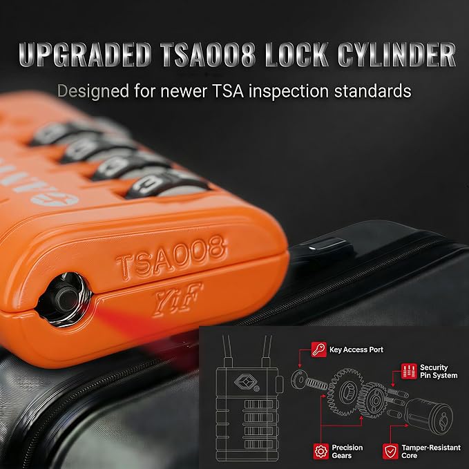 ANVIL TSA Approved Luggage Locks with Search Alert Indicator, 4-Digit Combination Suitcase Lock, Advanced TSA008 Core Heavy Duty Anti-Theft Travel Lock for Double Zippers, Backpacks