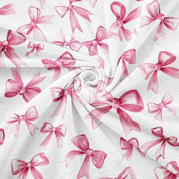 Kawaii Bow Couch Cover for 3 Cushion Couch Pink Bow Tie Sofa Cover for Dogs Cute Ribbon Bowknot Dreamy Princess Style Aesthetic Bowknot Water Resistant Furniture Protector Cover for Pet Cat,71" x 150"