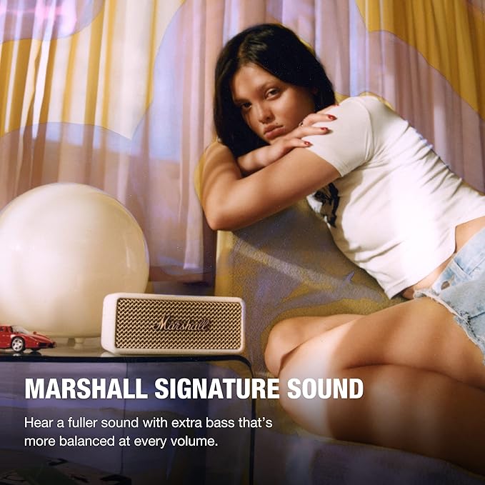 Marshall Emberton III Portable Bluetooth Speaker - Rugged Waterproof/Dust-Proof Design | Loud Stereo Sound, Deep Bass | Compact and Wireless for Travel and Outdoors - Cream