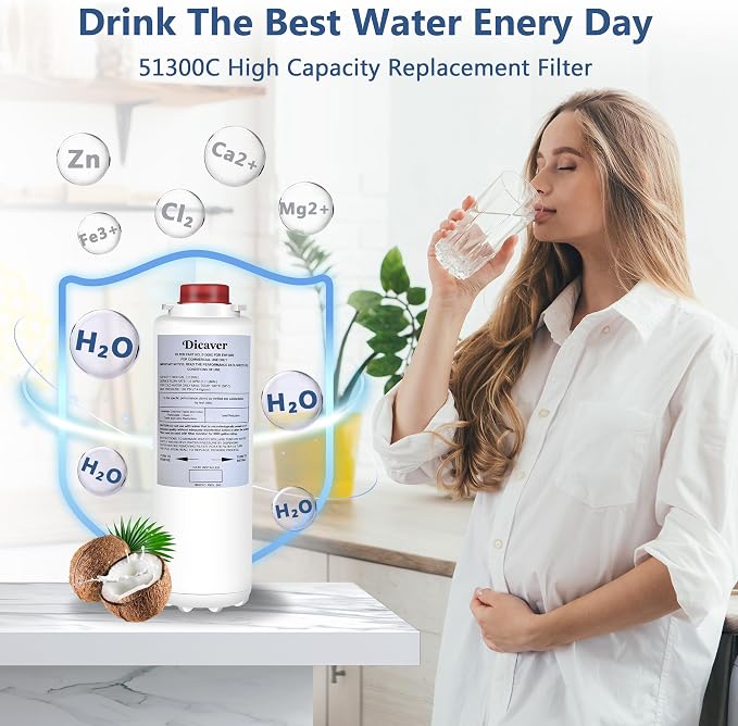 51300C Filters 9", Replacement for Elkay 51300C EWF3000 Filter NSF/ANSI 42 Certified, Compatible with Ezh2o Filter Replacement Bottle Stations,High Capacity 51300C 3000 Gallon (No Chip)
