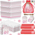 48 Sets Christmas Candy Cane Pattern Hand Cream and Lip Balm Gifts Bulk Candy Apple Hand Lotion for Women Travel Size Xmas Wedding Shower Favors for Guests