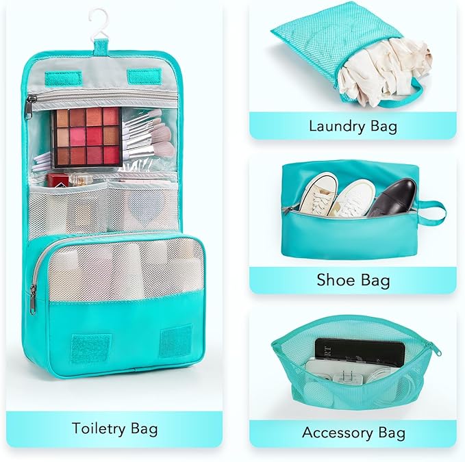 10 Set Compression Packing Cubes for Travel Essentials,Compressible Expandable Packing Cubes for Suitcase,OlarHike Luggage Garment Bags for Travel,Handy Helper for Organizing Clothes(Blue Green)