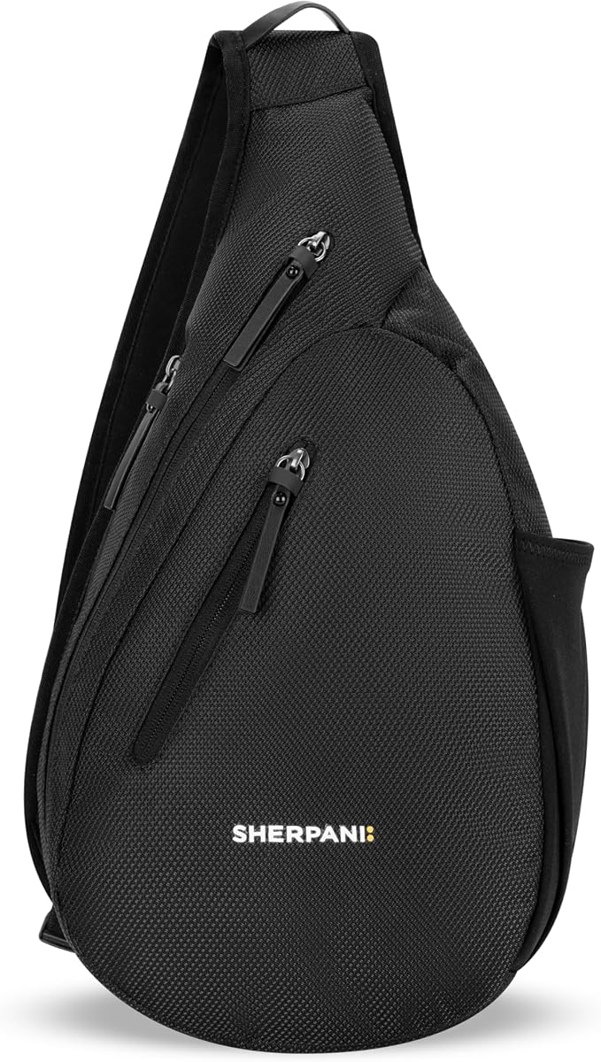 Sherpani Esprit, Anti Theft Sling Bag, Right-Handed Sling Purse, 10L Travel Bag, Crossbody Backpack, Travel Gift, Fits 10 Inch Tablet (Carbon)
