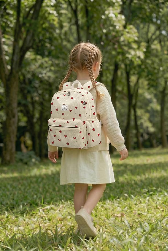 atgark Corduroy Toddler Backpack for Girls 2-5: Preschool Backpack for Girls