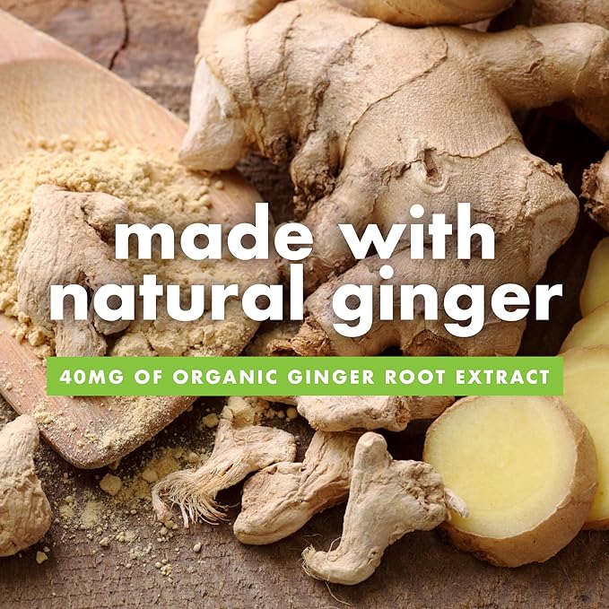 Bonine Ginger Root Extract Liquid Capsules - Non-Drowsy Motion Sickness Relief - 40 mg Ginger Supplement for Morning Sickness & Nausea Relief - Cruise Ship Essentials - 60 Capsules