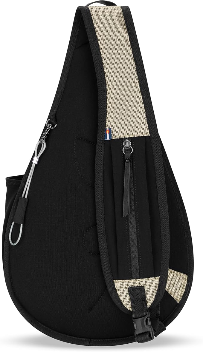 Sherpani Esprit, Anti Theft Sling Bag, Right-Handed Sling Purse, 10L Travel Bag, Crossbody Backpack, Travel Gift, Fits 10 Inch Tablet (Straw Signature)