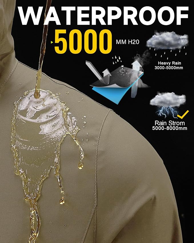 iCreek Rain Suit Waterproof Hooded Rain Gear Breathable Lightweight Packable Rain Jacket Pants Men Women for Hiking Fish Golf