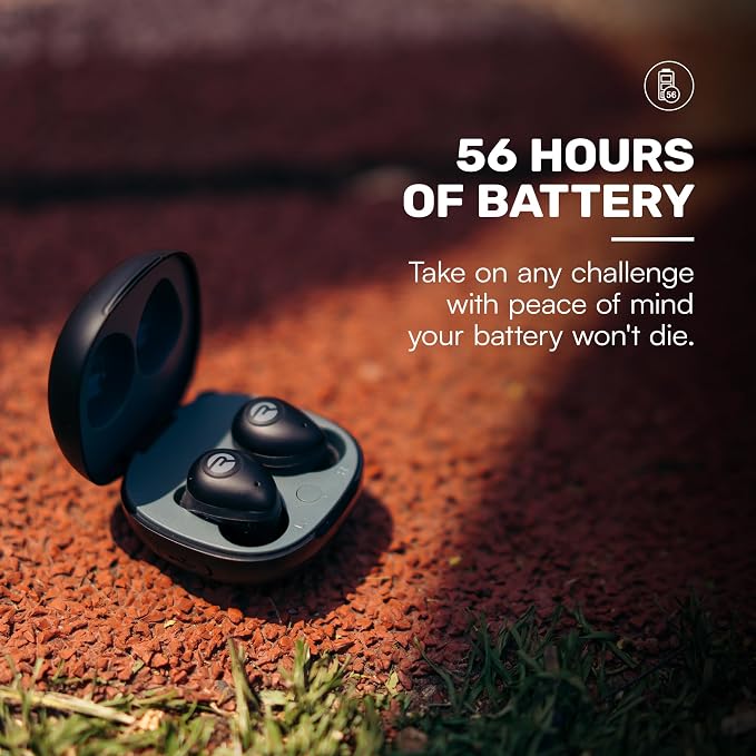 Raycon Fitness Bluetooth Wireless Earbuds + Microphone with Active Noise Canceling, Sweat & Water-Resistant Earphones, Running Headphones, Ear Buds Wireless Bluetooth 56 Hours Playtime (Black)