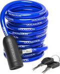 DocksLocks Coiled Security Cable with Key Lock (5’, 10’, 15’, 20’ or 25’ Lengths), Weatherproof Multi-Purpose Anti-Theft Protection for Kayaks, Bikes, Paddleboards, Scooters, Equipment and More 25ft