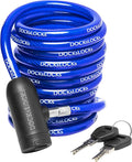 DocksLocks Coiled Security Cable with Key Lock (5’, 10’, 15’, 20’ or 25’ Lengths), Weatherproof Multi-Purpose Anti-Theft Protection for Kayaks, Bikes, Paddleboards, Scooters, Equipment and More 20ft