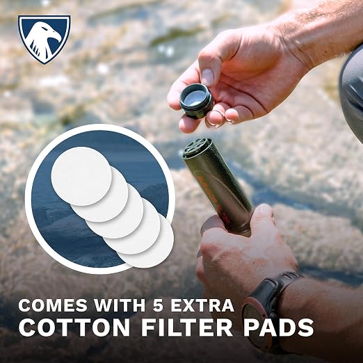 Survivor Filter Emergency Water Filter Straw – USA-Tested – 0.05 Micron Filtration – Portable Outdoor Water Filteration for Camping & Hiking - No Expiration