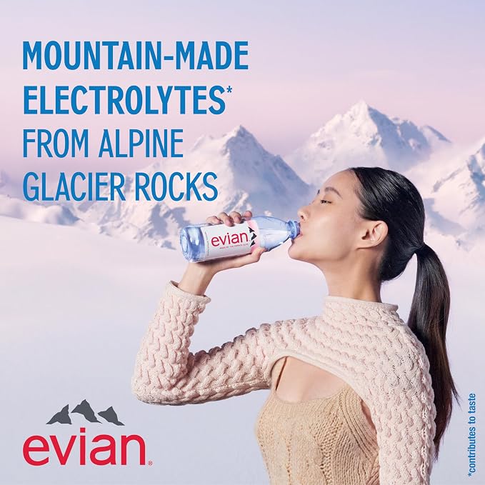 Evian Natural Spring Water, 330 ML (11.15 fl oz) bottles, 24 pack