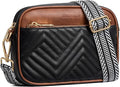BOSTANTEN Quilted Crossbody Bags for Women Vegan Leather Purses Shoulder Handbags with Wide Strap
