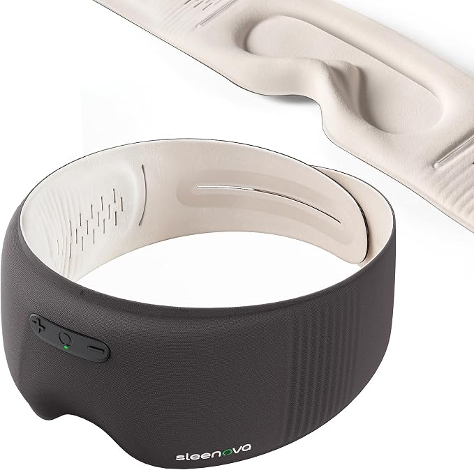 Sleenova Sleep Eye Mask with Bluetooth Headphones - Side Sleeper Optimized with Integrated Offline Audio for Phone-Free Use - 3 Modes for Rest, Nap and Travel - Black