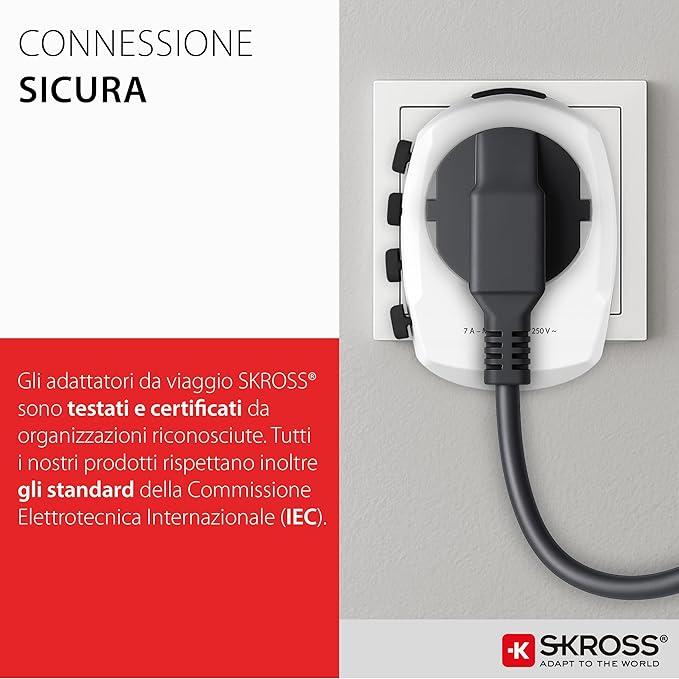 SKROSS Travel Adapter Pro 7A, White