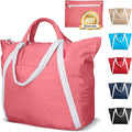 Bodysurf Beach Bags Waterproof Sandproof - Packable Foldable Nylon Zipper Tote Bag for Travel Lightweight, Pool, Boat, Cruise