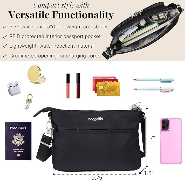 Baggallini Securtex™ Anti-Theft Memento Crossbody