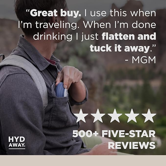 HYDAWAY 25oz Collapsible Water Bottle - BPA-Free, Leakproof, Lightweight, and Space-Saving - Perfect for Hiking, Travel, and All-Day Hydration