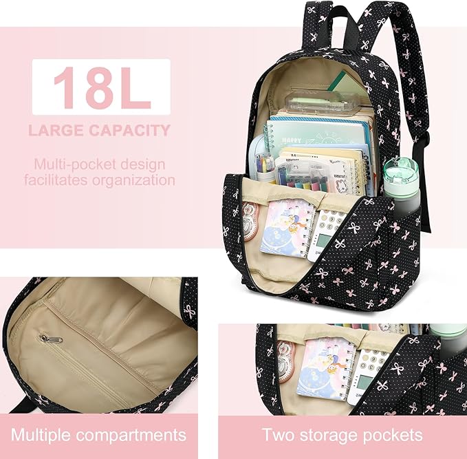 LEDAOU Backpack for Girls School Bag Kids Bookbag Teen Backpack Set Daypack with Lunch Bag and Pencil Case | Kids, Bookbag, Daypack, with Lunch Bag, and Pencil Case