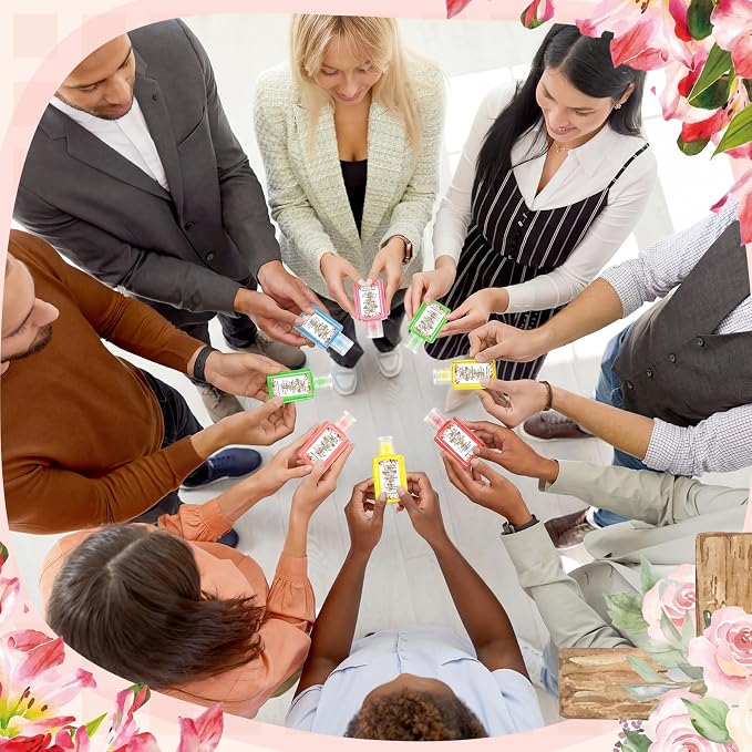 Frienda 24 Pcs Christian Scented Hand Sanitizer and 24 Keychain Holders Gifts Set for Women 1oz Bible Verse Religious Gift Christian Party Favor for Church Pastor Prayer Mother's Day Appreciation Gift