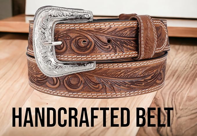 F&L CLASSIC mens Western full grain Leather belt Strap w/Snaps for Interchangeable Buckles, USA,