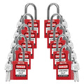 TRADESAFE Lockout Tagout Locks Set - 10 Red Loto Locks, Lockout Locks Keyed Different, 2 Keys Per Lock, OSHA Compliant Lock Out Tag Out Padlocks, Safety Padlocks for Electrical Lockout Tag Out Kits