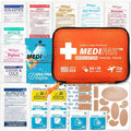 EVERLIT CARE Travel Essential Medicine First Aid Kit I Bonus Medical Supplies I TSA Compliant Mini Size Medkit for Traveling Camping Trips Individually Packed 64 Tablets (Orange)