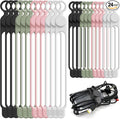 Silicone Cable Ties Cord Organizer for Cable Management, 24PCS 4.2" and 7.1" Reusable Cable Organizer Electronic Accessories for Home, Office, Kitchen, School, Travel (4 Colors)