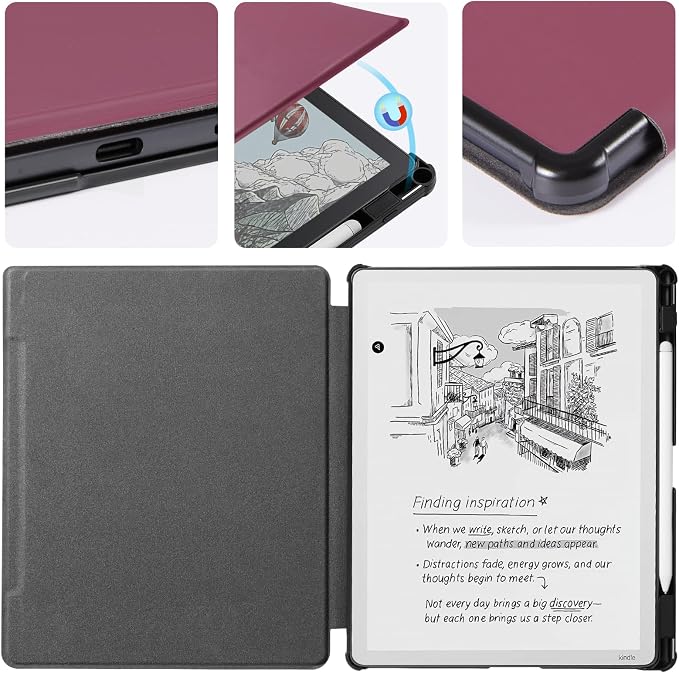 CoBak Case for 11" Kindle Scribe 3rd Generation 2025, Kindle Scribe Colorsoft - All New PU Leather Cover with Auto Sleep Wake, Pen Holder for Scribe 11" 2025 Released