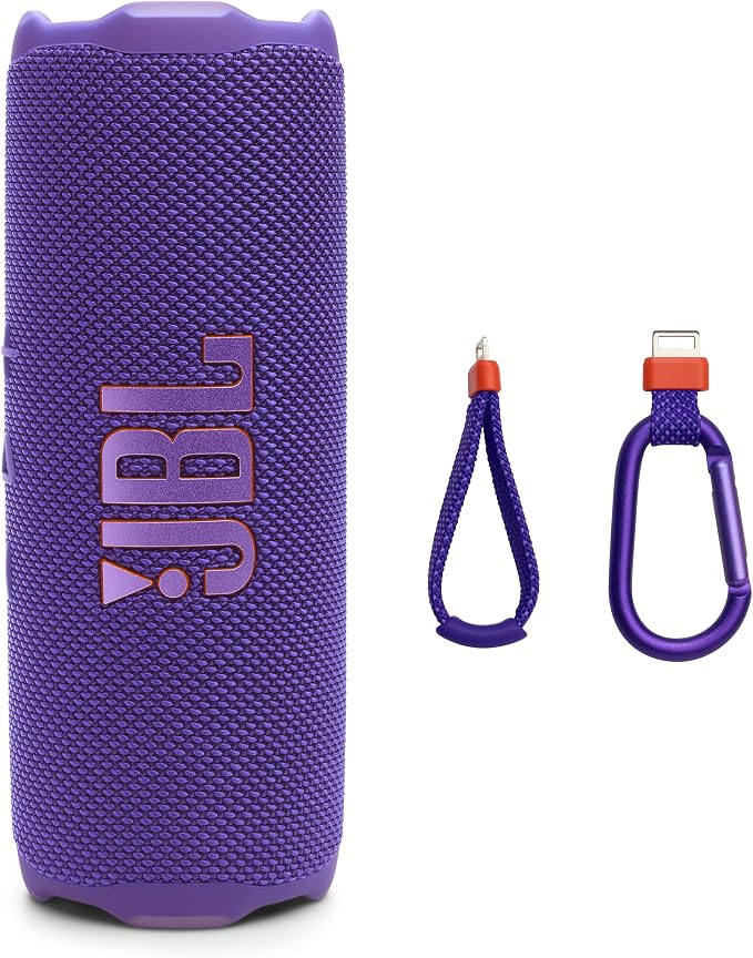 JBL Flip 7 - Portable Waterproof and Drop-Proof Speaker, Bold JBL Pro Sound with AI Boost, 16Hrs of Playtime, and PushLock System with Interchangeable Accessories (Purple)