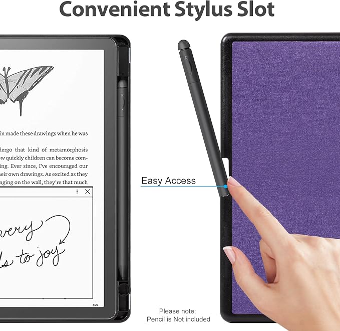 CoBak Case for Kindle Scribe - All New PU Leather Cover with Auto Sleep Wake Feature for Kindle Scribe 10.2" 2022 & 2024 Released with Pen Holder