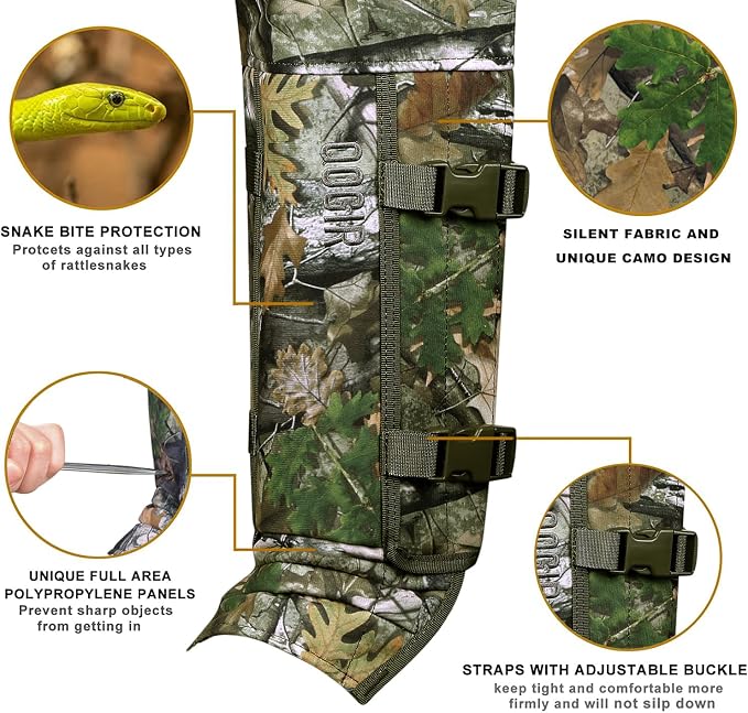 QOGIR Snake Guard Protection Chaps: Snake Bite Protection for Ankle to Thigh Snake Chaps, Waterproof Snake Gaiters