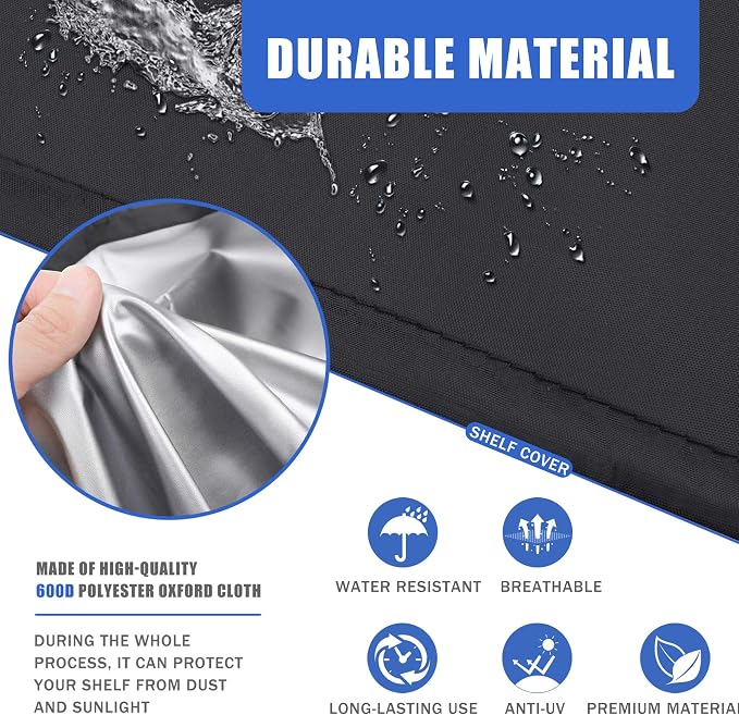 Wire Shelf Cover,600D Heavy Duty Waterproof Dustproof Standing Shelf Units Cover, Storage Rack Cover with Zipper for Metal Shelving(Cover only) (36" L x 24" W x 72" H)