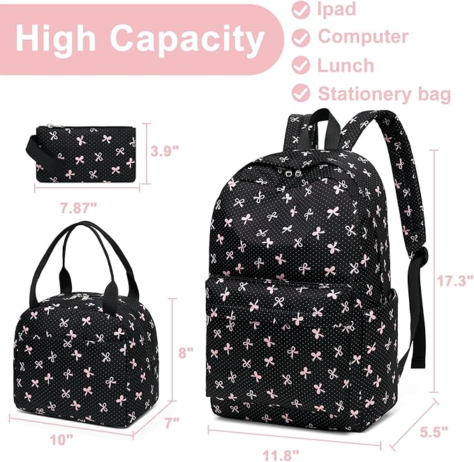 LEDAOU Backpack for Girls School Bag Kids Bookbag Teen Backpack Set Daypack with Lunch Bag and Pencil Case | Kids, Bookbag, Daypack, with Lunch Bag, and Pencil Case
