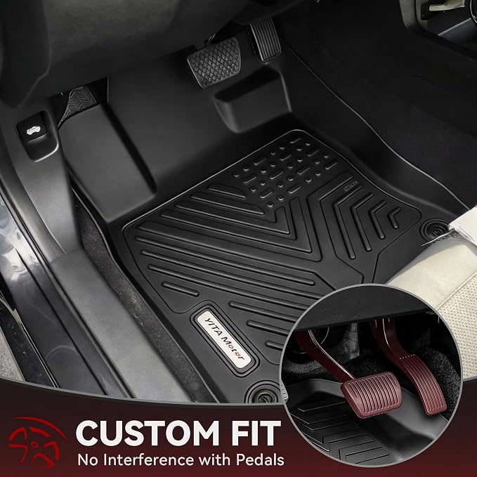 YITAMOTOR Floor Mats Compatible with Honda Accord 2023 2024 2025 2026 (Gasoline & Hybrid), All-Weather Custom Fit Car TPE Floor Mats & Cargo Trunk Liners Accessories, 1st & 2nd Row, Black