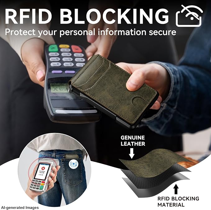 furid Smart Wallet For Men Slim: Rfid Minimalist Pop Up Wallets with Money Clip Metal Credit Card Holder - Gifts for Husband Father at Birthday Anniversary