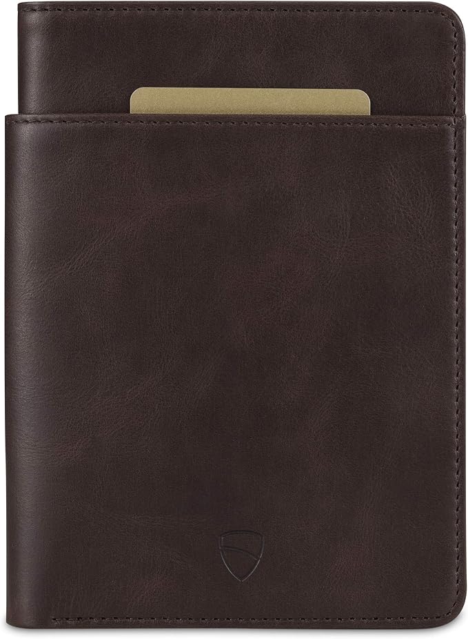 Vaultskin Leather Passport Holder, Slim RFID Blocking Travel Wallet for Men and Women, Fits Passport, Credit Cards, ID, Cash, Passport Cover Ideal Travel Accessories with Gift Box (Kensington)
