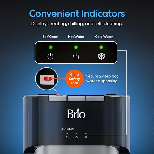 Brio Commercial Grade Bottleless Ultra Safe Reverse Osmosis Drinking Water Filter Water Cooler Dispenser-3 Temperature Settings Hot, Cold & Room Water - UL Approved – Point of Use