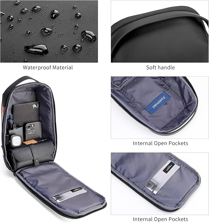 Kingsons Sling Crossbody Bag Anti-theft Chest Shoulder Backpack for Men Waterproof Minimalist Casual Daypack for Travel Gym