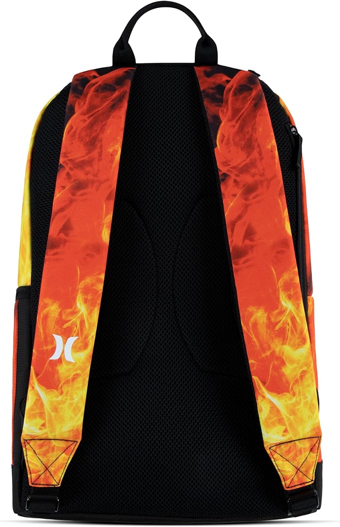 Hurley Unisex-Kids Graphic Backpack, Fire, One Size