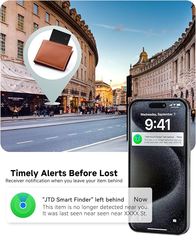 4-Pack 2026 Air Card Tag Tracker Wallet Tracker Card| Ultra Slim 0.07in, IP68 Waterproof | Works with Find My (iOS) | for Wallets, Keys, Luggage,Bags