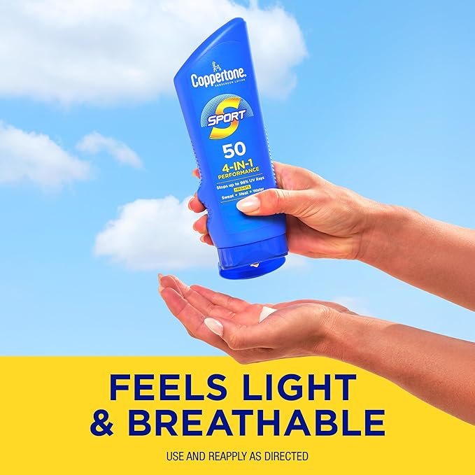 Coppertone SPORT Sunscreen Lotion Broad Spectrum SPF 50 (7 Fluid Ounce) (Packaging may vary)