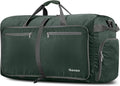 Gonex Large Foldable Travel Duffle Bag with Shoes Compartment, Packable Lightweight Water Repellent Duffel Bag for Camping Gym Weekender Bag